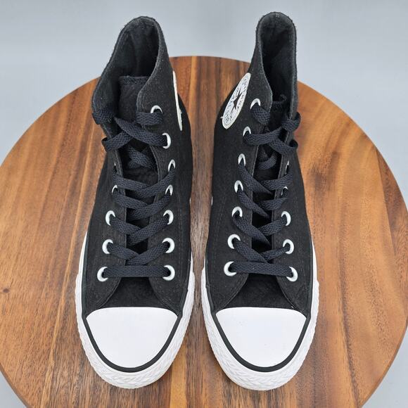 Converse Chuck Taylor All Star Shoes Womens 6.5 Black Jersey Quilted Hi Sneakers - Picture 5 of 8